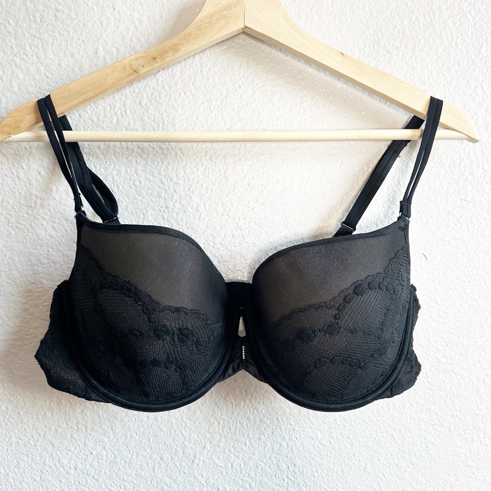 Victoria’s Secret Lined Balconet Black Lace Bra Wome ms Size 36D